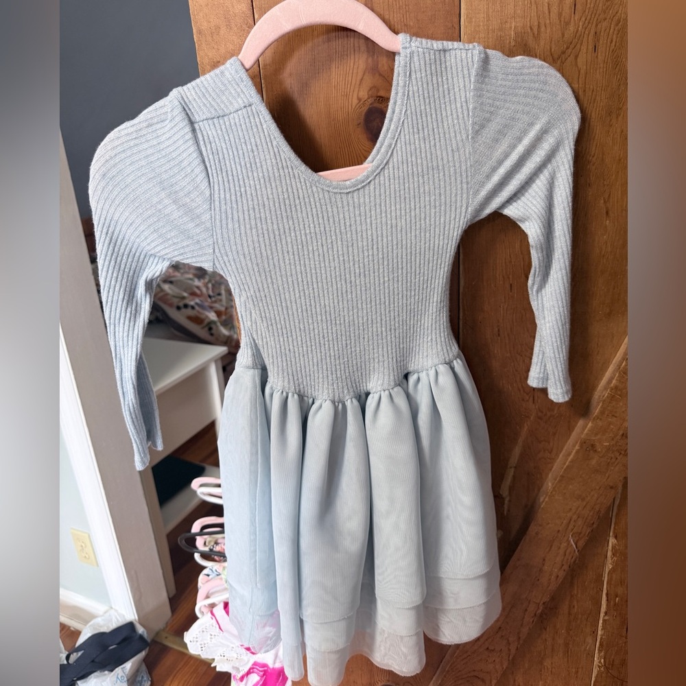 Old Navy Light Blue Ribbed Knit Tutu Dress